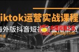 （7724期）Tiktok经营实战演练课程内容，国际版抖音小视频直播卖货（19堂课）
