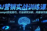 AI营销实战训练课：Prompt优化技巧，行业研究分析，内容创作加速
