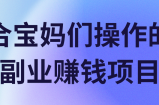 适合宝妈们操作的三个副业赚钱项目！【视频教程】