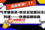 牛气学堂茶茶•拼多多运营玩法系列课—-快速起爆秘籍