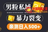 男粉私域项目：亲测男粉裂变日入500+（视频教程）