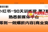 小红书-90天训练营-第7期，熟悉新媒体平台|从零到一做爆款内容|商业变现