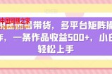 明星账号带货，多平台矩阵操作，一条作品收益500+，小白轻松上手【揭秘】