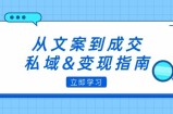 （12641期）从文案到成交，私域&amp;amp;变现指南：朋友圈策略+文案撰写+粉丝运营实操