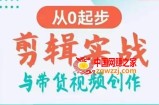 剪辑实战与带货视频创作，从0起步，掌握爆款剪辑思维，让好视频加持涨粉带货
