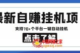 【低保项目】最新自赚安卓手机阅读挂机项目，支持70+个平台，一键自动挂机