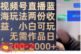 （7635期）微信视频号直播间瀚海游戏玩法二份盈利，新手好玩，不用著作日入200-2000