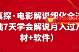 电影解说细化全过程：0基础7天学会电影解说月入过万【教程+素材+软件】