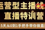 直播电商运营型主播特训营：0基础15天手把手带你做直播带货