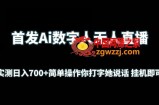 首发Ai数字人无人直播，实测日入700+无脑操作 你打字她说话挂机即可【揭秘】