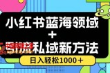 小红书蓝海虚拟＋引流私域新方法，100%不限流，日入轻松1000＋，小白无脑操作【揭秘】