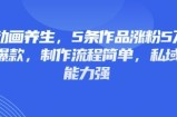 3D动画养生，5条作品涨粉5万，条条爆款，制作流程简单，私域变现能力强