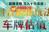 抖音最新无人直播变现直播车牌估值玩法项目，轻松日赚几百+【详细玩法教程】