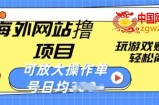 海外网站撸金项目，玩游戏赚美金，轻松简单可放大操作，单号每天均一两张【揭秘】