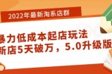 2022年最新淘系店群暴力低成本起店玩法：新店5天破万，5.0升级版