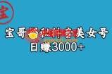 宝哥揭秘抖音美女号玩法，日赚3000+【揭秘】
