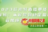 2023短视频直播带货培训班：从起号到稳定盈利叠加爆流实战心法（11节课）
