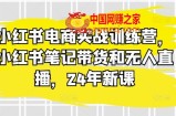 小红书电商实战训练营，小红书笔记带货和无人直播，24年新课