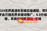 2024无界直通车系统实操课程，带你学会万相无界关键词推广，4.0升级版，系统化课程 理论+实操