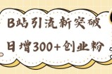 B站引流新突破：24年日增300+创业粉的高效攻略