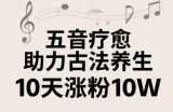 古法五音养生教程，五音疗愈的视频的制作方法，2-4小时就能学会，作者10天涨粉10W