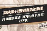 （11821期）剪辑软件课 小视频拓展课程：抖音视频底层算法，百万主播指日可待!（77节）
