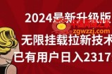 【全网独家】2024年最新升级版，无限挂载拉新技术，已有用户日入2317元【揭秘】