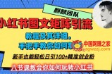 2023年最强小红书图文矩阵玩法，新手小白也能轻松日引100+精准创业粉，纯实操教学，不容错过！
