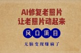 全新蓝海项目，AI一键修复旧照片，让老照片动起来，接单子到手软，没脑子转现赚麻木了