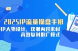 2025IP流量操盘手班，商业IP人物设计，获取内容素材，高效复制推广模式
