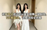 视频号分成计划ai美女跳舞一键制作，7天收益5k，详细流程全拆解