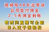 微信视频号独家代理AB卡流技术性卖货跑道，一键发布短视频，就可以直接爆排出单
