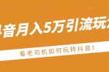 老古董·抖音月入5万引流玩法，看看老司机如何玩转抖音(附赠：抖音另类引流思路)