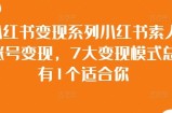小红书变现系列小红书素人账号变现，7大变现模式总有1个适合你