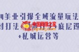 2024美业引爆全域流量玩法，素材打法 付费打法 底层逻辑 私城运营等