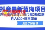 抖音最新蓝海项目，汽车摇头摆件，无门槛0基础操作，日入500+非常简单【拆解】
