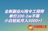 （7998期）全新升级第二职业Ai命令技术工程师，价格200-1w左右，新手轻轻松松月入3000 ！