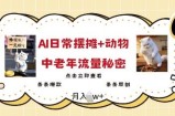 2025爆火AI摆摊日记+动物=中老年流量密码，条条爆款 条条原创