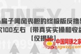 让马扁子闻风丧胆的终极版反撸教程，一次100左右（带真实实操和收益图）【仅揭秘】