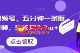 抖音视频号，五分钟一条原创视频，轻松月入3w+【独家秘诀，传授赚钱方法】【揭秘】