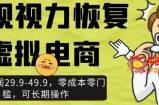 近视视力恢复虚拟电商，一单利润29.9-49.9，零成本零门槛，可长期操作【揭秘】