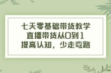 七天零基础带货教学，直播带货从0到1，提高认知，少走弯路