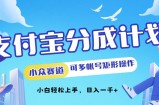 支付宝分成计划小众赛道可多号矩形操作，小白轻松上手