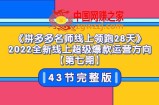 拼多多名师线上领跑28天：2022全新线上超级爆款运营方向（43节课）