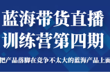 蓝海带货直播训练营第四期，把产品落脚在竞争不太大的蓝海产品上面（价值4980元）