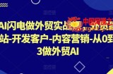 AI闪电做外贸实战课，​外贸建站-开发客户-内容营销-从0到3做外贸AI