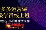 拼多多运营课：超级学员线上班，21天蜕变，小白也能成大神