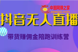 抖音无人直播带货赚佣金陪跑训练营（价值6980元）