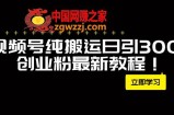 （7833期）外边卖2580微信视频号纯运送日引300 自主创业粉全新实例教程！