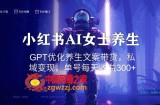 小红书AI女士养生，GPT优化养生文案带货，私域变现，单号每天收益300+【揭秘】